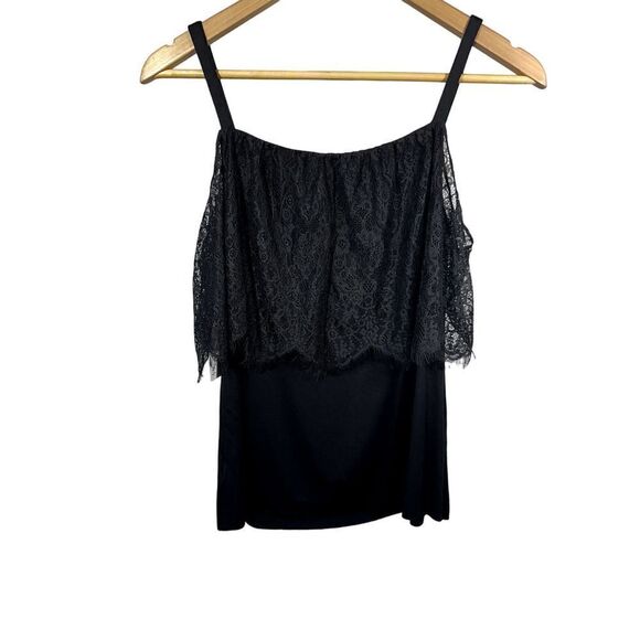 BAILEY/44 Women's Montage Lace Overlay Cold-Shoulder Top Black Size Small - NWT - Picture 6 of 11
